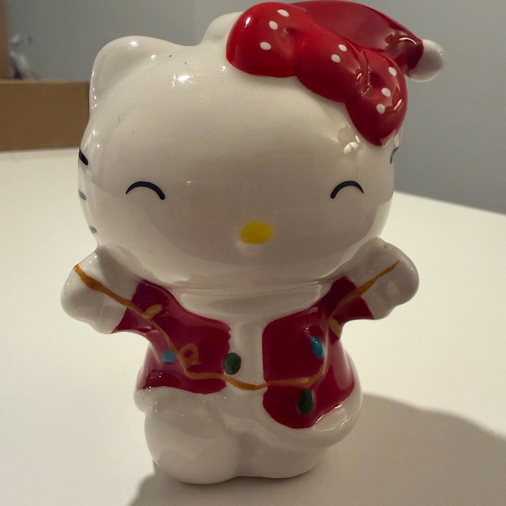 Hello Kitty Ceramic Figurine with Red Bow